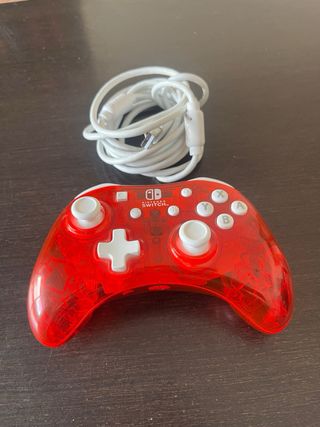 Mando Pro Rock Candy Nintendo Switch Rojo + Cable