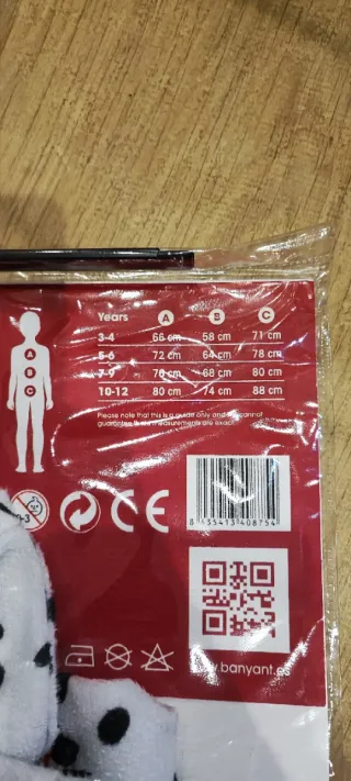 Disfraz Dalmata niño Talla 7-9