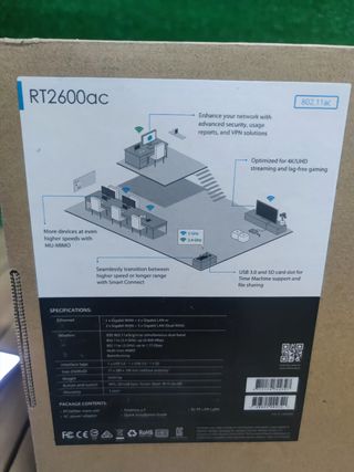 Synology RT2600AC router inalámbrico Gigabit Ethernet Doble banda (2,4 GHz / 5 GHz) Negro