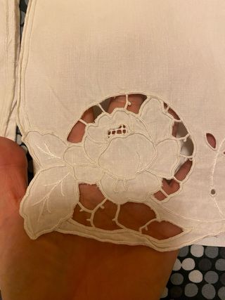 Coppia bustine lino ricamate