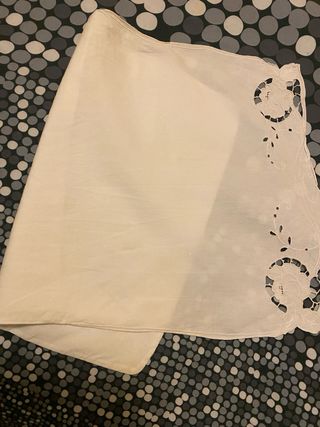 Coppia bustine lino ricamate