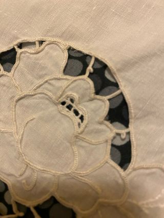 Coppia bustine lino ricamate