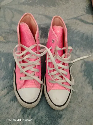 Converse rosas con brillos