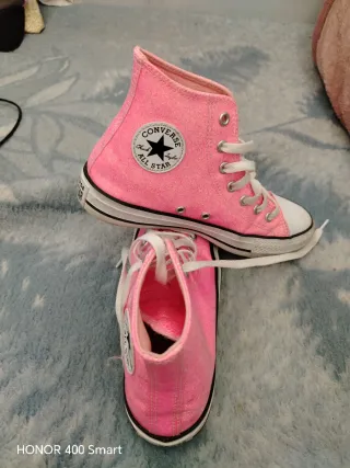 Converse rosas con brillos