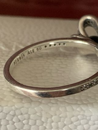 Anillo Pandora Plata Diseño Lazo