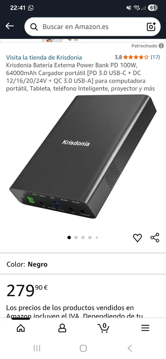 Krisdonia 64000mAh Power Bank Laptop afbeelding 6