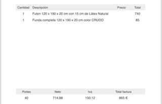 Futón Cama Algodón y Látex Natural