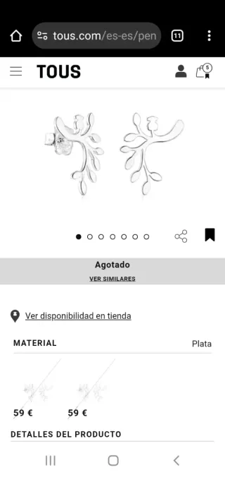 Pendientes TOUS Fragile Nature Plata 925