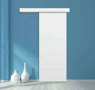 Puerta corredera blanca