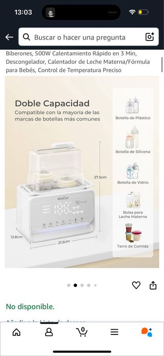 WityEye Calienta Biberones Doble 10-en-1