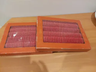 Bajo platos bambú rojo Navidad