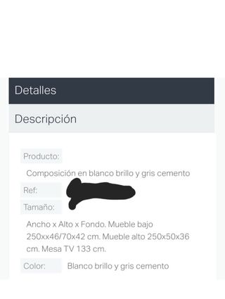 Mueble TV Salón Gris Hormigón