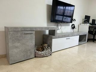 Mueble TV Salón Gris Hormigón