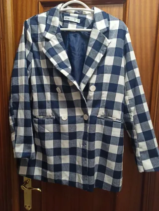 Chaqueta cuadros azul y blanco Talla L