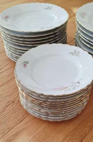 Servito piatti Durken porcellana decoro floreale