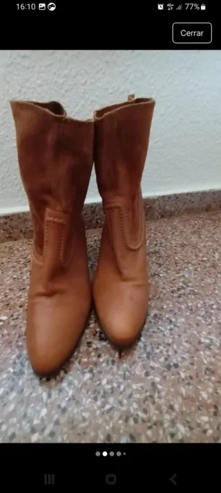 Botines boho piel marrón T38