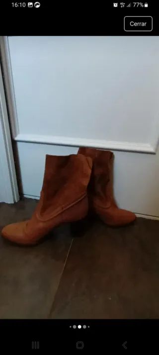 Botines boho piel marrón T38