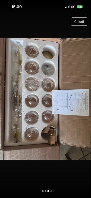 Lampadario sospeso moderno oro ambra