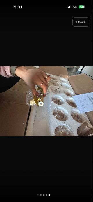 Lampadario sospeso moderno oro ambra