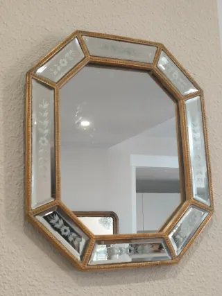 Espejo Octogonal Veneciano Dorado