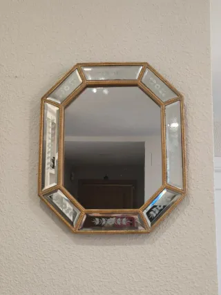 Espejo Octogonal Veneciano Dorado