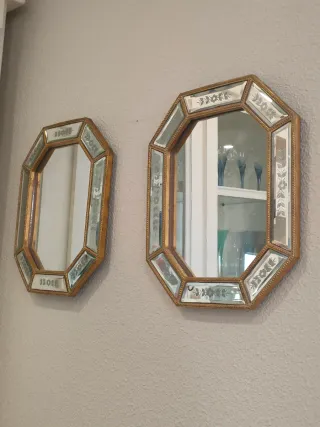 Espejo Octogonal Veneciano Dorado