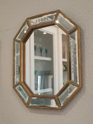 Espejo Octogonal Veneciano Dorado