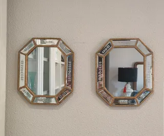 Espejo Octogonal Veneciano Dorado