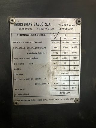 Estufa industrial gasoil calefactor