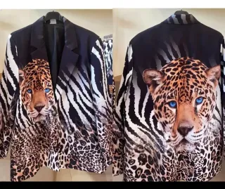 Blazer estampado leopardo y cebra