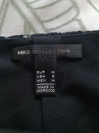 Falda tubo encaje negro de Mango NUEVA