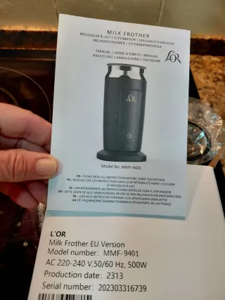 Espumador de leche LOR, sin usar