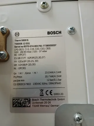 Calentador gas propano Bosch