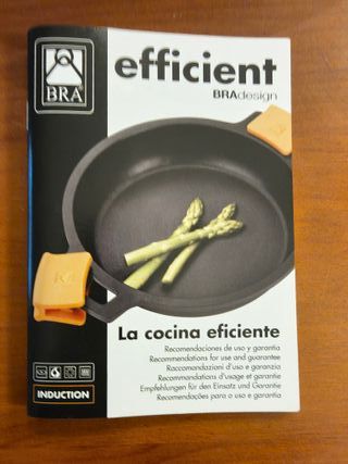 BRA Efficient Cacerola baja con tapa de cristal y asas de silicona, 28 cm, con antiadherente, apta para inducción, Libre de PFOA