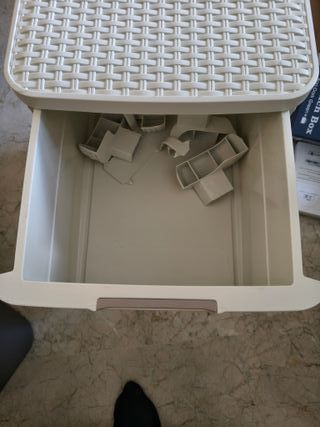 Curver - Cajonera Style con 3 cajones de 14 L, 37, 8 x 32, 8 x 59, 5, color blanco, Ordenación, Cajones en forma estantería