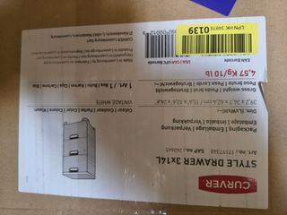 Curver - Cajonera Style con 3 cajones de 14 L, 37, 8 x 32, 8 x 59, 5, color blanco, Ordenación, Cajones en forma estantería