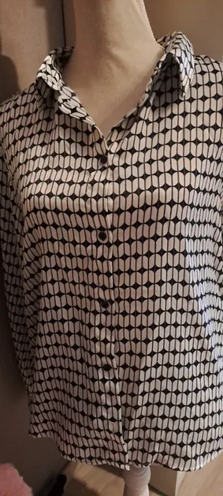 Blusa Zara Estampada tejido brillo