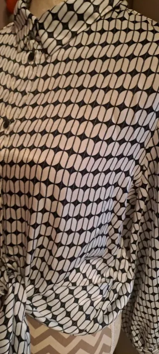 Blusa Zara Estampada tejido brillo