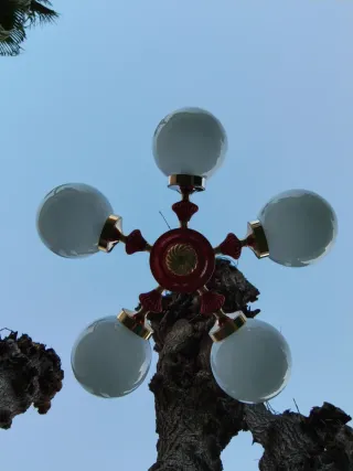 Lámpara vintage con 5 opalinas