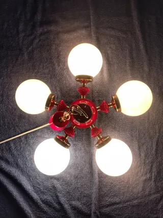 Lámpara vintage con 5 opalinas