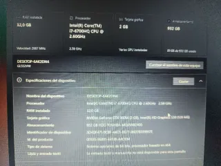 Portátil Gaming ASUS i7 32GB 1TB Nvidia