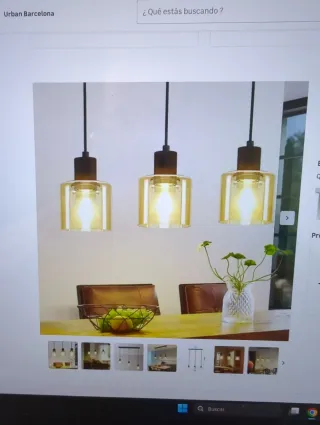 Lámpara colgante ZMH 3 luces