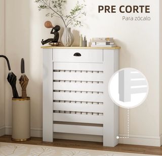Cubre radiador blanco con cajón
