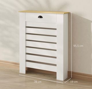Cubre radiador blanco con cajón
