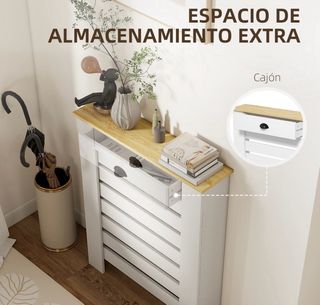 Cubre radiador blanco con cajón