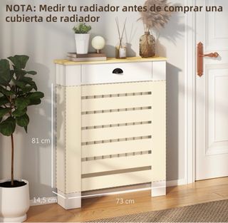 Cubre radiador blanco con cajón