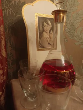 Antico set di liquori e calici Art Decó