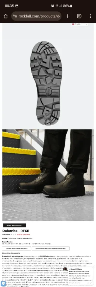 Bota Seguridad Rock Fall RF 611 Negra Talla 45/46