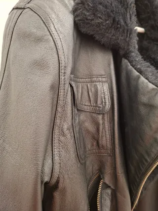 Cazadora Biker Piel Negra con Borrego.