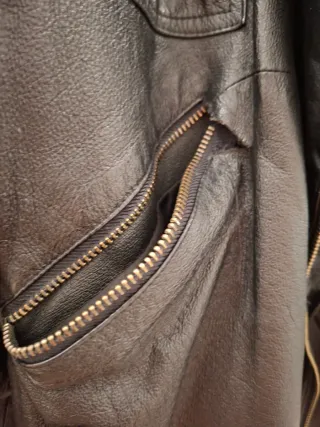 Cazadora Biker Piel Negra con Borrego.